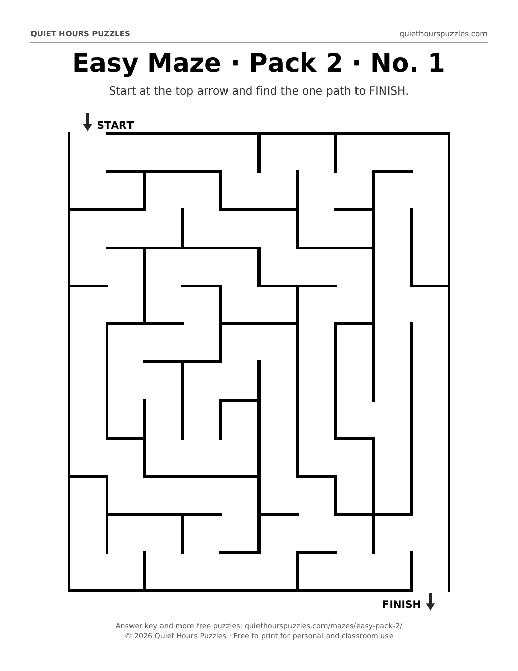 Preview of a easy maze page